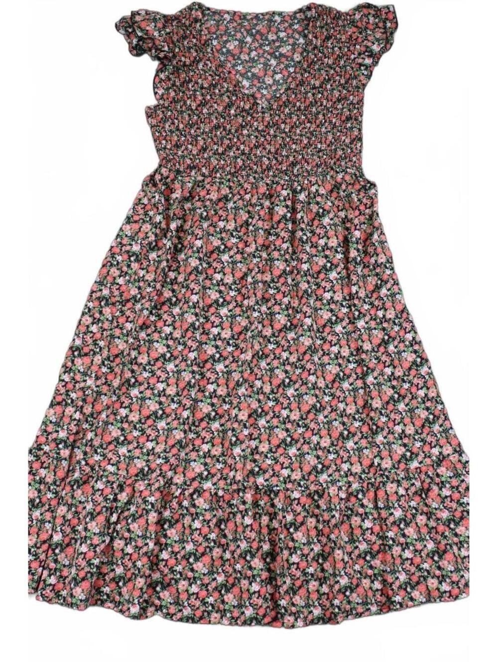 Floral Smocked Sleeve Dress - New Without Tags, No Size Tag